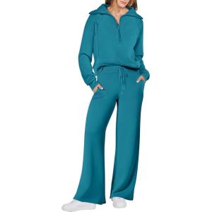 imageANRABESS Women 2 Piece Outfits Sweatsuit Oversized Sweatshirt Sweatpants Tracksuit Sweat Lounge Matching Set 2025 Fall TrendyLake