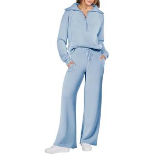 imageANRABESS Women 2 Piece Outfits Sweatsuit Oversized Sweatshirt Sweatpants Tracksuit Sweat Lounge Matching Set 2025 Fall TrendySky