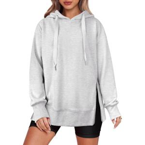 imageANRABESS Women Oversized Hoodies Side Zipper Fleece Long Sweatshirts Lightweight Tunic Pullover 2024 Fall Trendy ClothesLight Grey