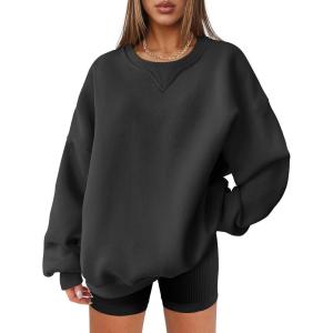 imageANRABESS Womens Sweatshirts Oversized Fleece Crew Neck Pullover Hoodies Casual Comfy 2025 Fall Fashion Basic SweatshirtDark Grey