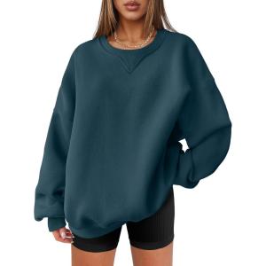 imageANRABESS Womens Sweatshirts Oversized Fleece Crew Neck Pullover Hoodies Casual Comfy 2025 Fall Fashion Basic SweatshirtNavy