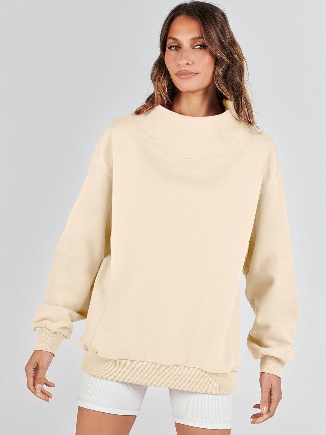 imageANRABESS Womens Oversized Sweatshirts Turtleneck Pullover Long Sleeve Hoodies Tops 2024 Fall Fashion Preppy OutfitsApricot