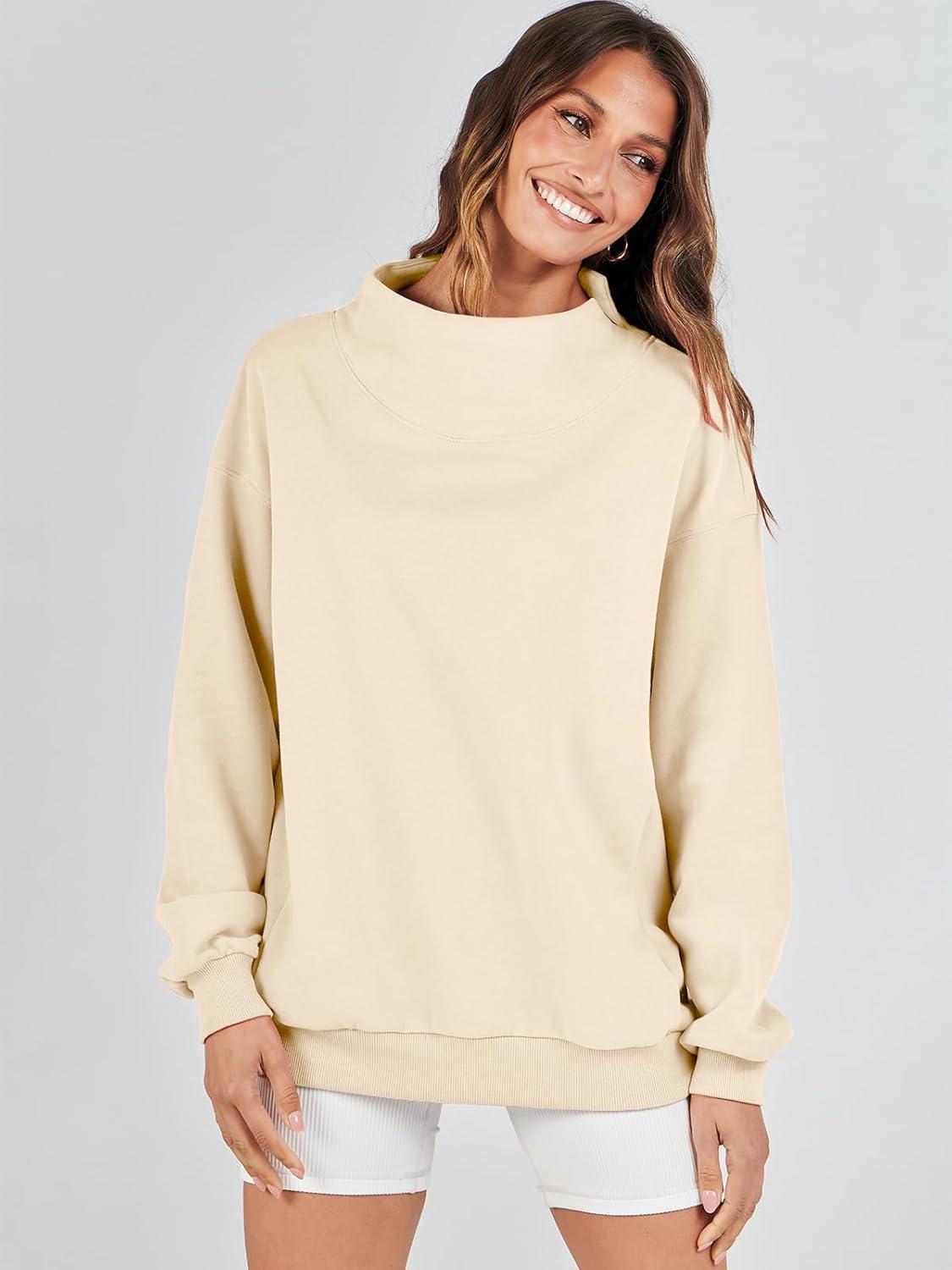 imageANRABESS Womens Oversized Sweatshirts Turtleneck Pullover Long Sleeve Hoodies Tops 2024 Fall Fashion Preppy OutfitsApricot