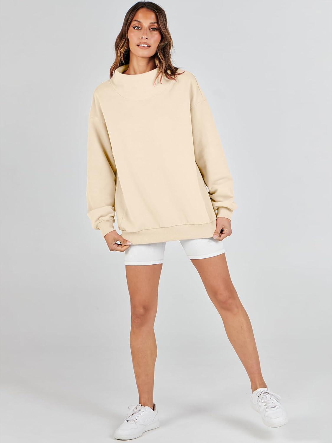 imageANRABESS Womens Oversized Sweatshirts Turtleneck Pullover Long Sleeve Hoodies Tops 2024 Fall Fashion Preppy OutfitsApricot