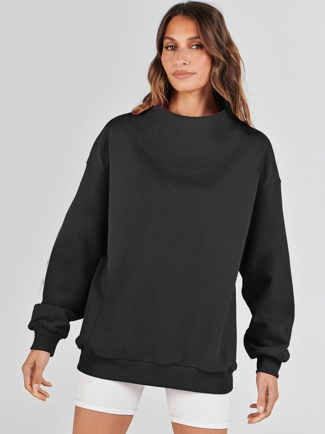 imageANRABESS Womens Oversized Sweatshirts Turtleneck Pullover Long Sleeve Hoodies Tops 2024 Fall Fashion Preppy OutfitsBlack