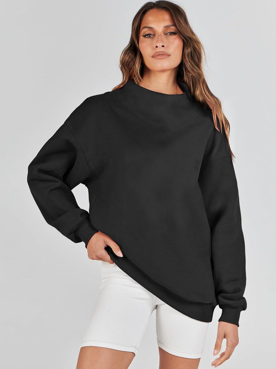 imageANRABESS Womens Oversized Sweatshirts Turtleneck Pullover Long Sleeve Hoodies Tops 2024 Fall Fashion Preppy OutfitsBlack