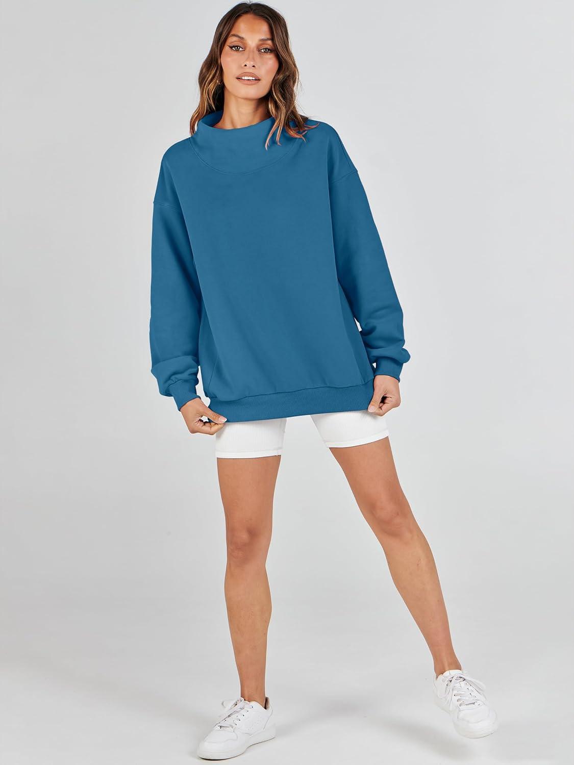 imageANRABESS Womens Oversized Sweatshirts Turtleneck Pullover Long Sleeve Hoodies Tops 2024 Fall Fashion Preppy OutfitsBlue