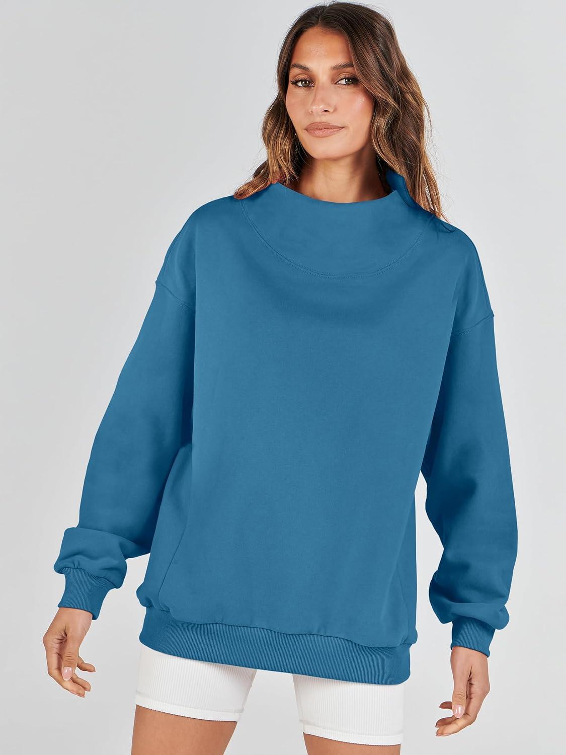 imageANRABESS Womens Oversized Sweatshirts Turtleneck Pullover Long Sleeve Hoodies Tops 2024 Fall Fashion Preppy OutfitsBlue