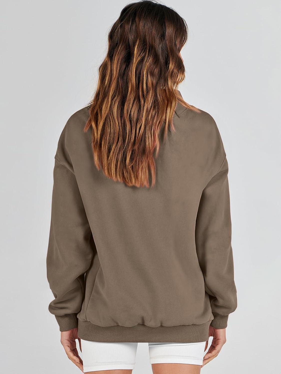 imageANRABESS Womens Oversized Sweatshirts Turtleneck Pullover Long Sleeve Hoodies Tops 2024 Fall Fashion Preppy OutfitsBrown