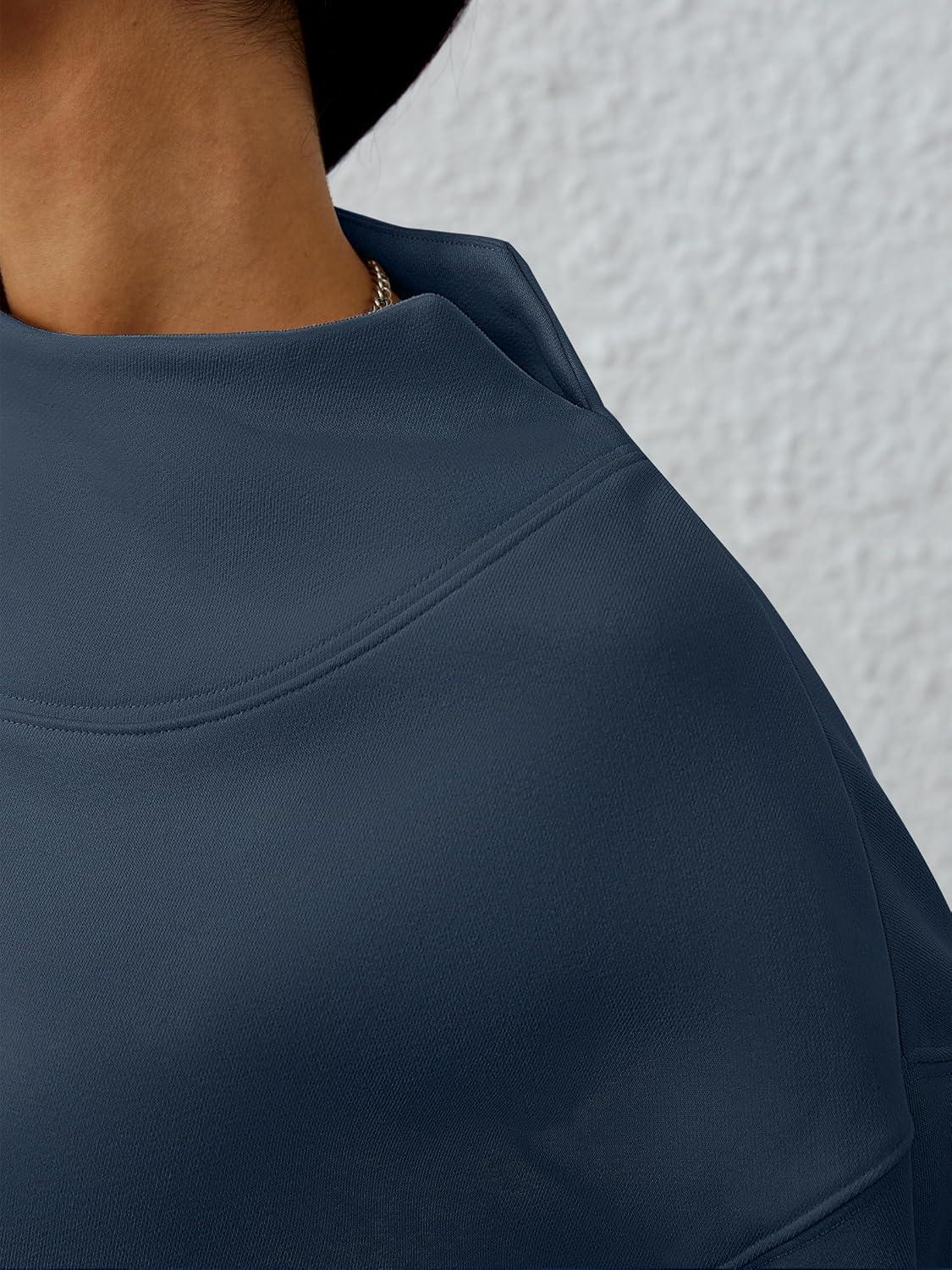 imageANRABESS Womens Oversized Sweatshirts Turtleneck Pullover Long Sleeve Hoodies Tops 2024 Fall Fashion Preppy OutfitsDark Navy Blue
