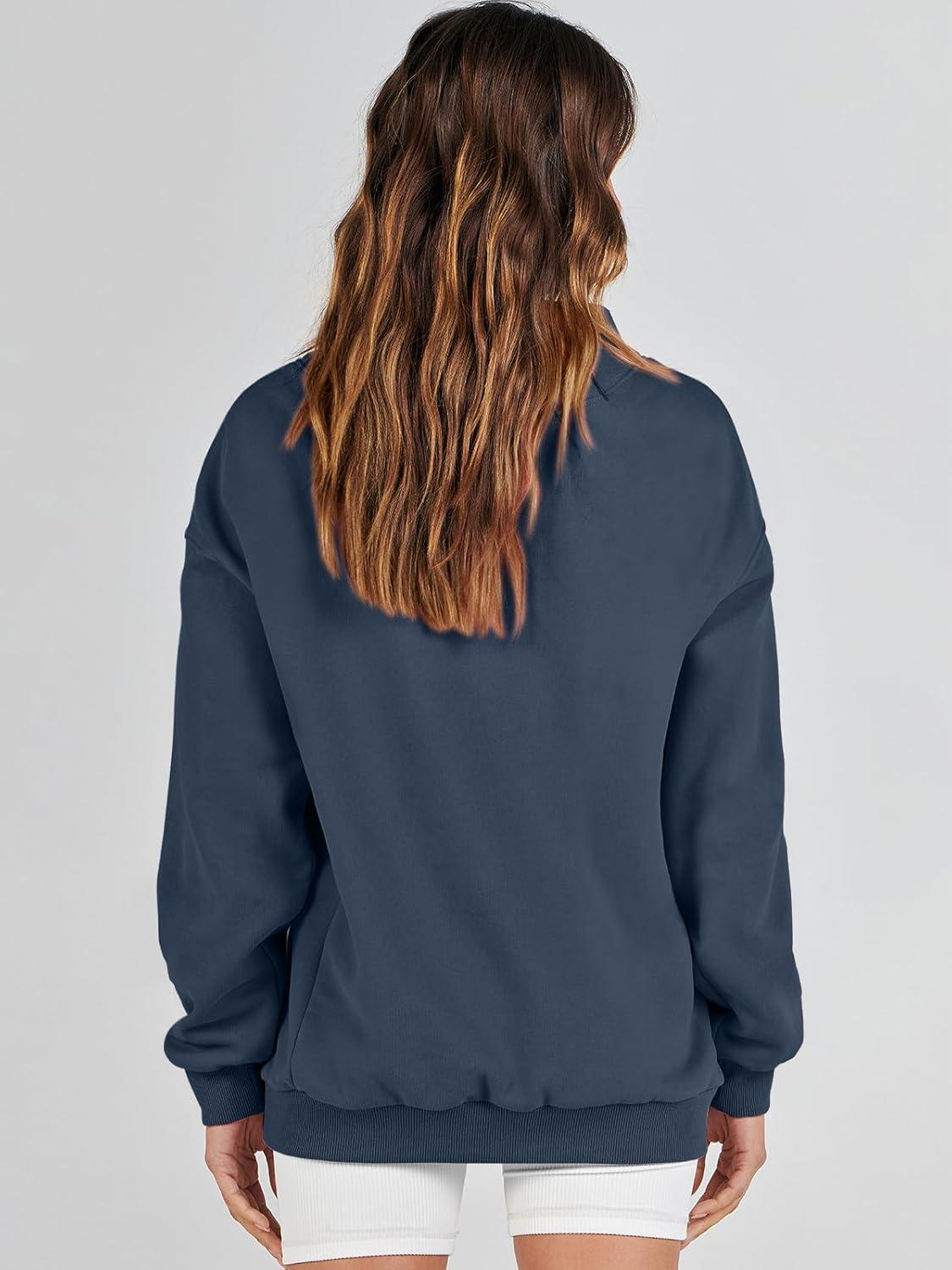 imageANRABESS Womens Oversized Sweatshirts Turtleneck Pullover Long Sleeve Hoodies Tops 2024 Fall Fashion Preppy OutfitsDark Navy Blue