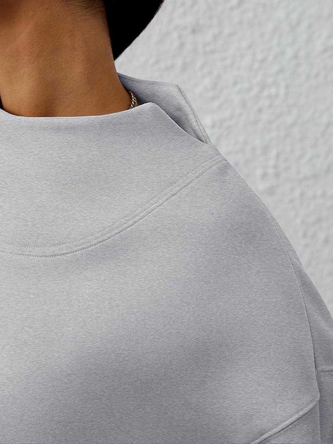 imageANRABESS Womens Oversized Sweatshirts Turtleneck Pullover Long Sleeve Hoodies Tops 2024 Fall Fashion Preppy OutfitsGrey