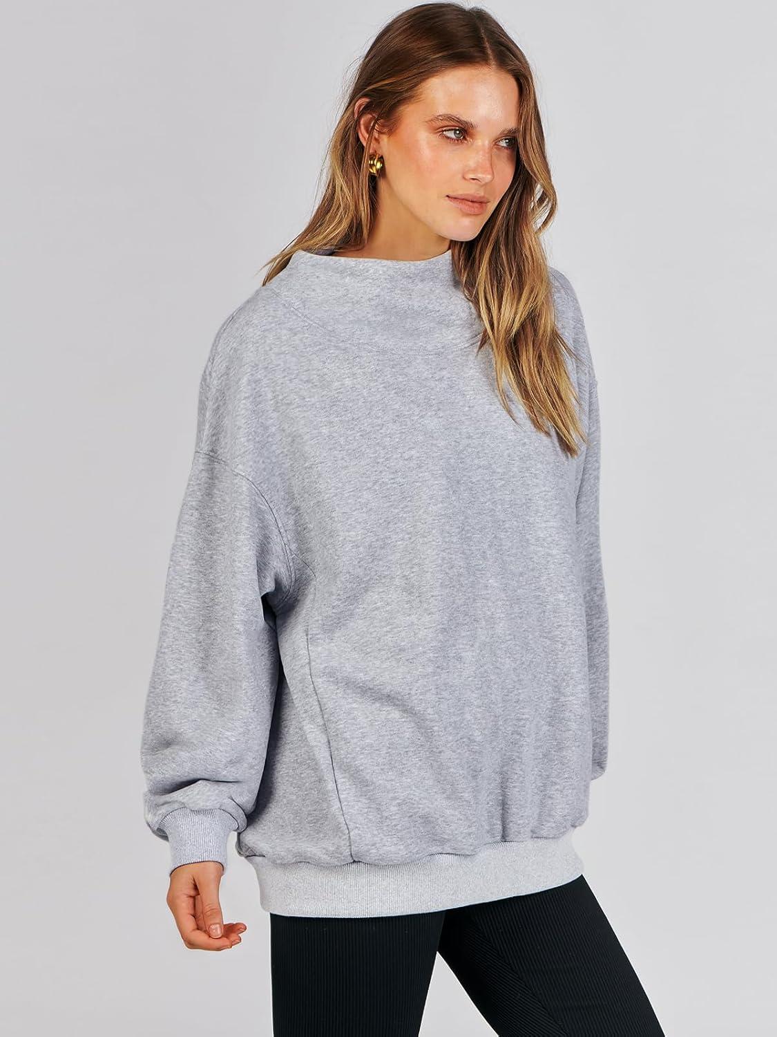 imageANRABESS Womens Oversized Sweatshirts Turtleneck Pullover Long Sleeve Hoodies Tops 2024 Fall Fashion Preppy OutfitsGrey