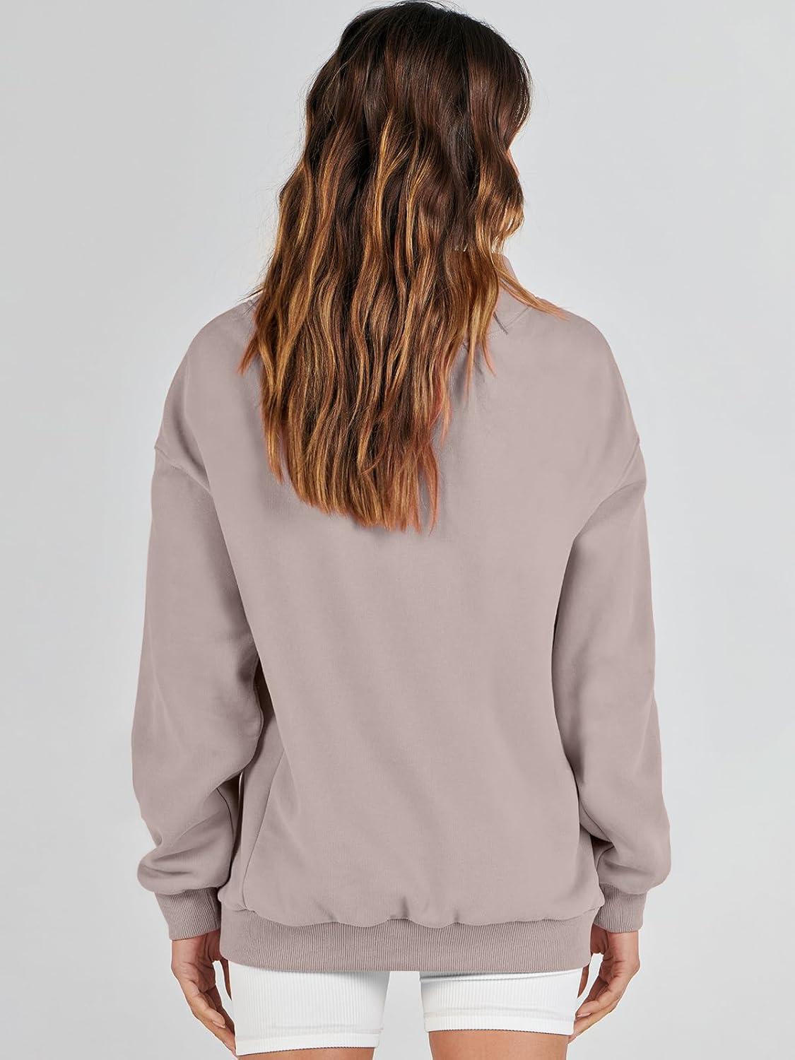 imageANRABESS Womens Oversized Sweatshirts Turtleneck Pullover Long Sleeve Hoodies Tops 2024 Fall Fashion Preppy OutfitsKhaki