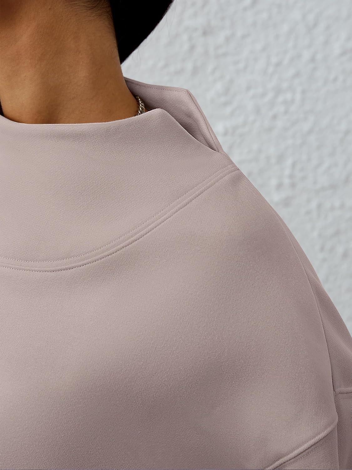 imageANRABESS Womens Oversized Sweatshirts Turtleneck Pullover Long Sleeve Hoodies Tops 2024 Fall Fashion Preppy OutfitsKhaki