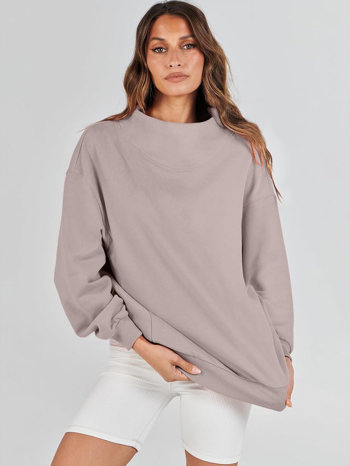 imageANRABESS Womens Oversized Sweatshirts Turtleneck Pullover Long Sleeve Hoodies Tops 2024 Fall Fashion Preppy OutfitsKhaki