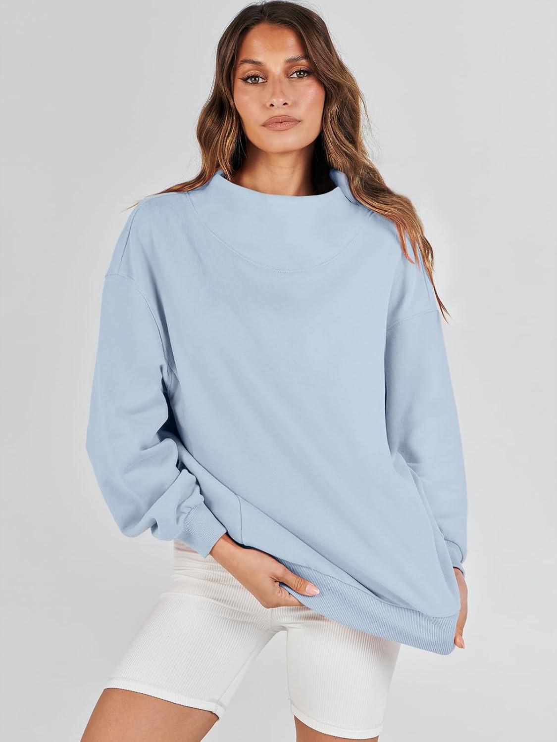 imageANRABESS Womens Oversized Sweatshirts Turtleneck Pullover Long Sleeve Hoodies Tops 2024 Fall Fashion Preppy OutfitsLight Blue