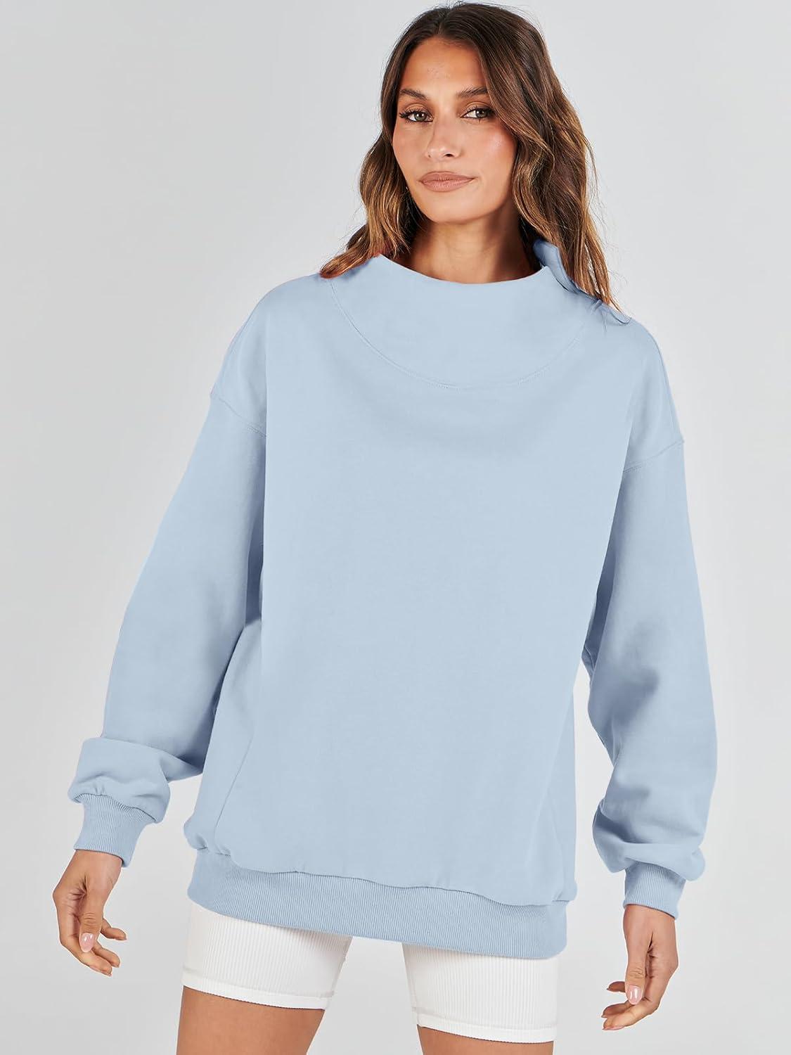 imageANRABESS Womens Oversized Sweatshirts Turtleneck Pullover Long Sleeve Hoodies Tops 2024 Fall Fashion Preppy OutfitsLight Blue