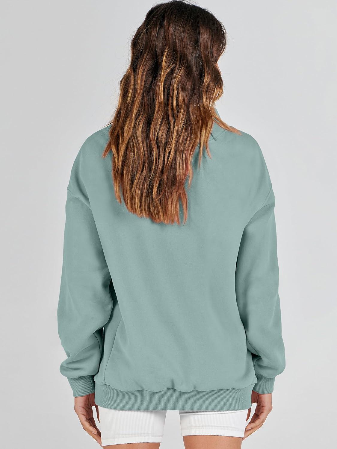 imageANRABESS Womens Oversized Sweatshirts Turtleneck Pullover Long Sleeve Hoodies Tops 2024 Fall Fashion Preppy OutfitsLight Green