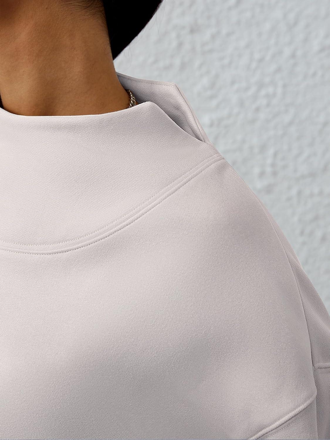 imageANRABESS Womens Oversized Sweatshirts Turtleneck Pullover Long Sleeve Hoodies Tops 2024 Fall Fashion Preppy OutfitsLight Grey