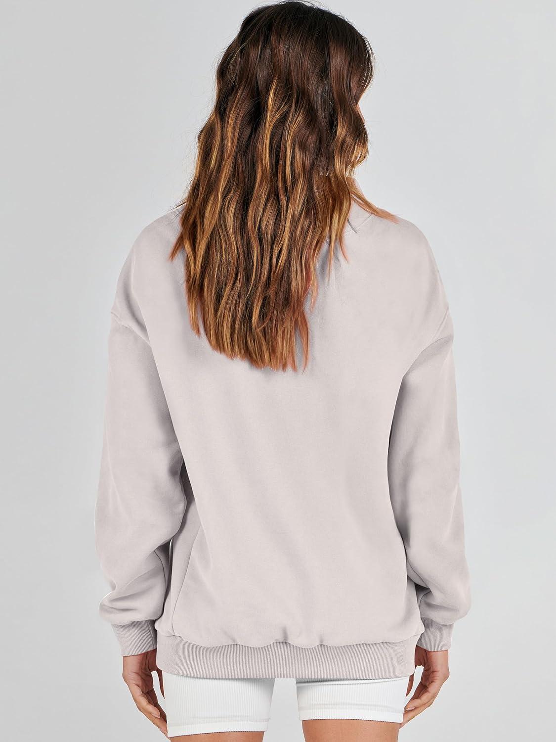 imageANRABESS Womens Oversized Sweatshirts Turtleneck Pullover Long Sleeve Hoodies Tops 2024 Fall Fashion Preppy OutfitsLight Grey