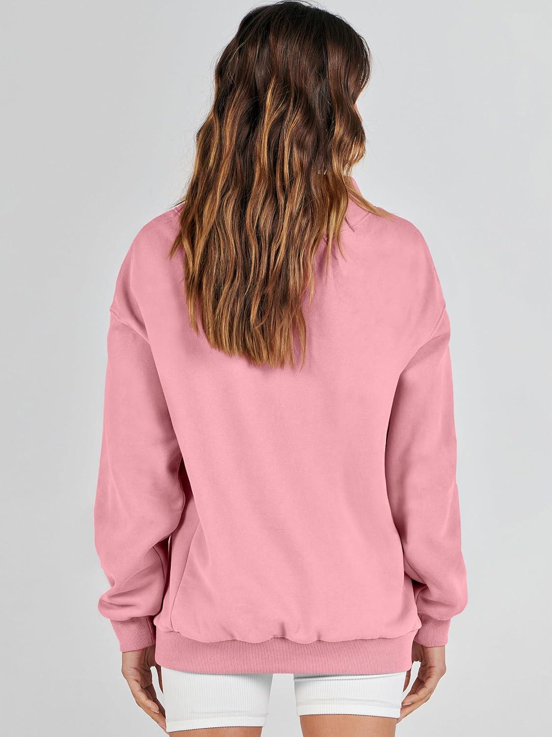 imageANRABESS Womens Oversized Sweatshirts Turtleneck Pullover Long Sleeve Hoodies Tops 2024 Fall Fashion Preppy OutfitsLight Pink
