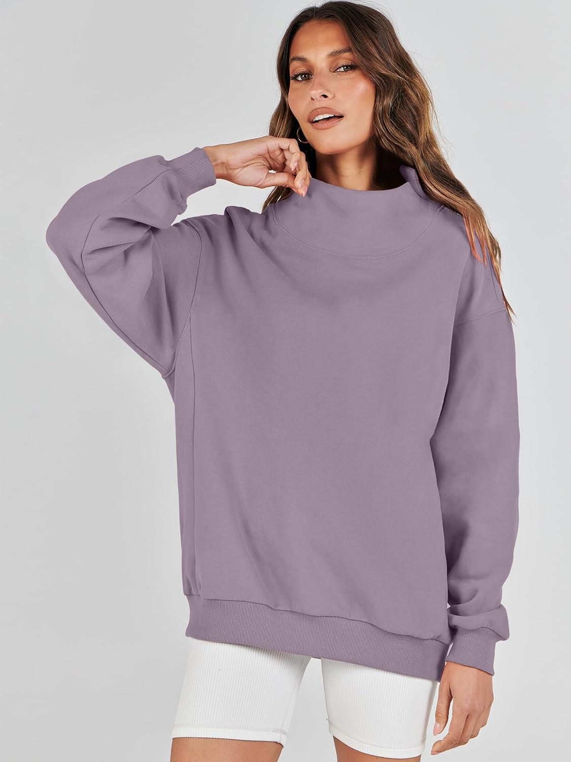 imageANRABESS Womens Oversized Sweatshirts Turtleneck Pullover Long Sleeve Hoodies Tops 2024 Fall Fashion Preppy OutfitsNutmeg