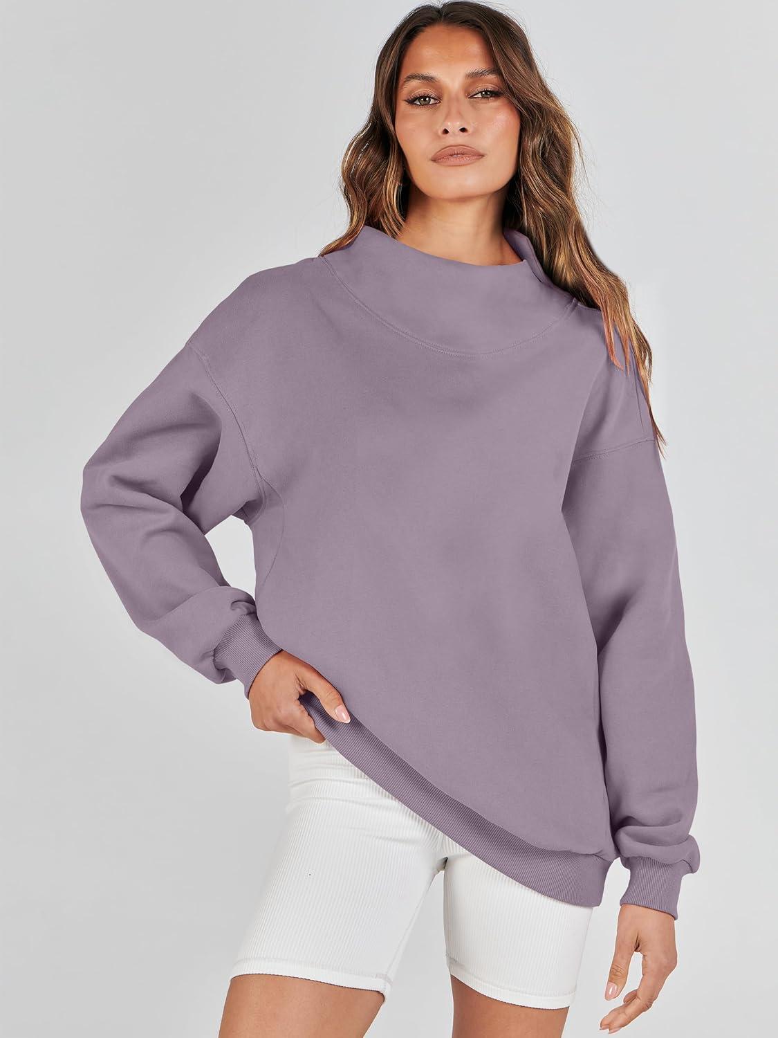 imageANRABESS Womens Oversized Sweatshirts Turtleneck Pullover Long Sleeve Hoodies Tops 2024 Fall Fashion Preppy OutfitsNutmeg