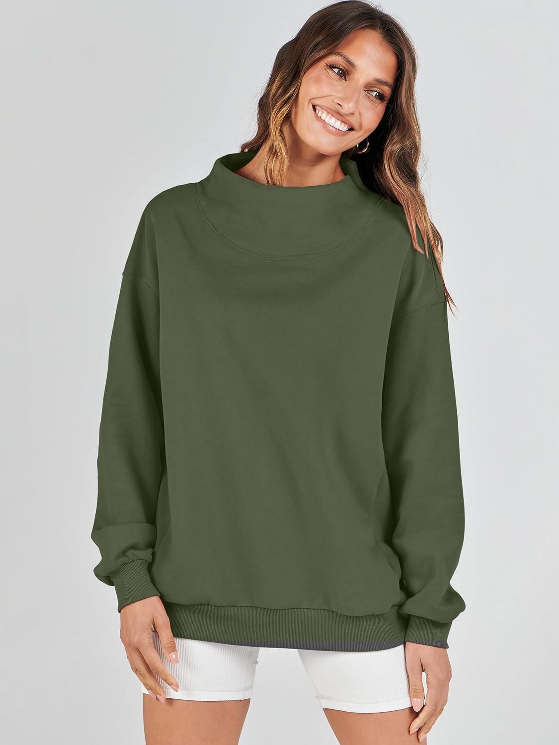 imageANRABESS Womens Oversized Sweatshirts Turtleneck Pullover Long Sleeve Hoodies Tops 2024 Fall Fashion Preppy OutfitsOlive