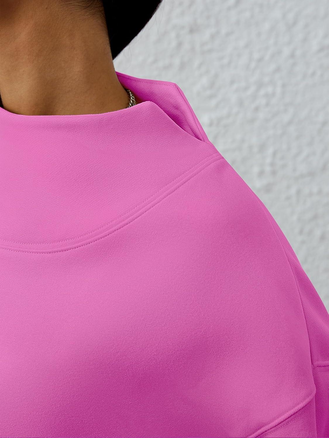 imageANRABESS Womens Oversized Sweatshirts Turtleneck Pullover Long Sleeve Hoodies Tops 2024 Fall Fashion Preppy OutfitsPink