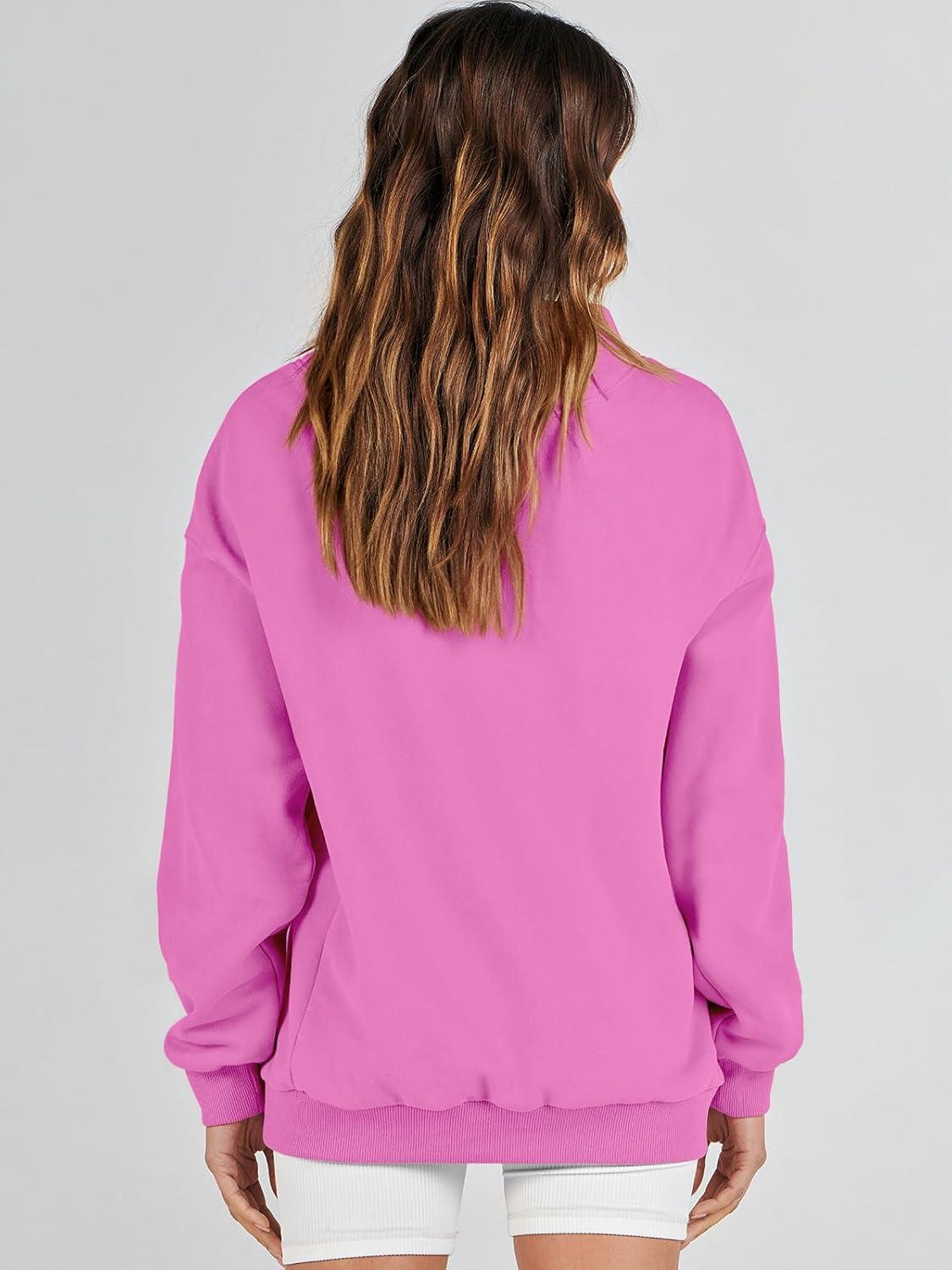 imageANRABESS Womens Oversized Sweatshirts Turtleneck Pullover Long Sleeve Hoodies Tops 2024 Fall Fashion Preppy OutfitsPink