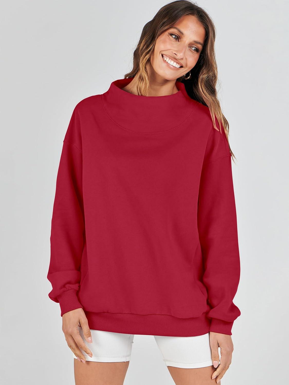 imageANRABESS Womens Oversized Sweatshirts Turtleneck Pullover Long Sleeve Hoodies Tops 2024 Fall Fashion Preppy OutfitsRed