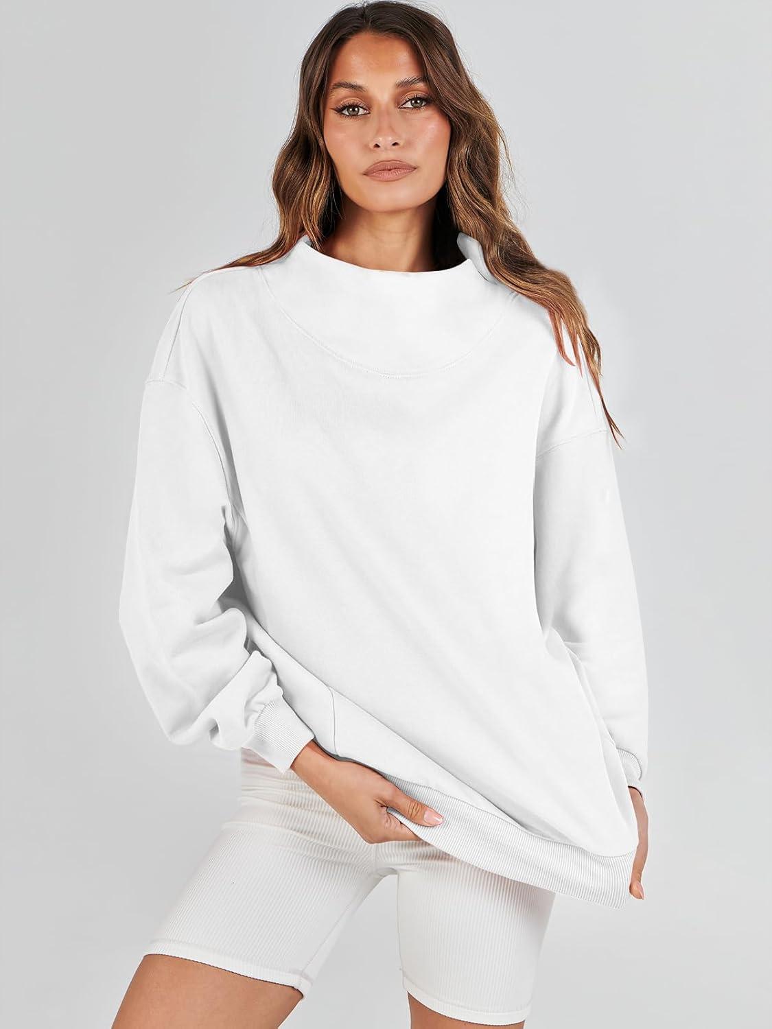 imageANRABESS Womens Oversized Sweatshirts Turtleneck Pullover Long Sleeve Hoodies Tops 2024 Fall Fashion Preppy OutfitsWhite