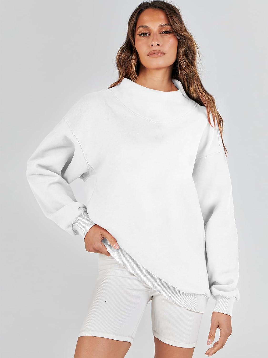 imageANRABESS Womens Oversized Sweatshirts Turtleneck Pullover Long Sleeve Hoodies Tops 2024 Fall Fashion Preppy OutfitsWhite