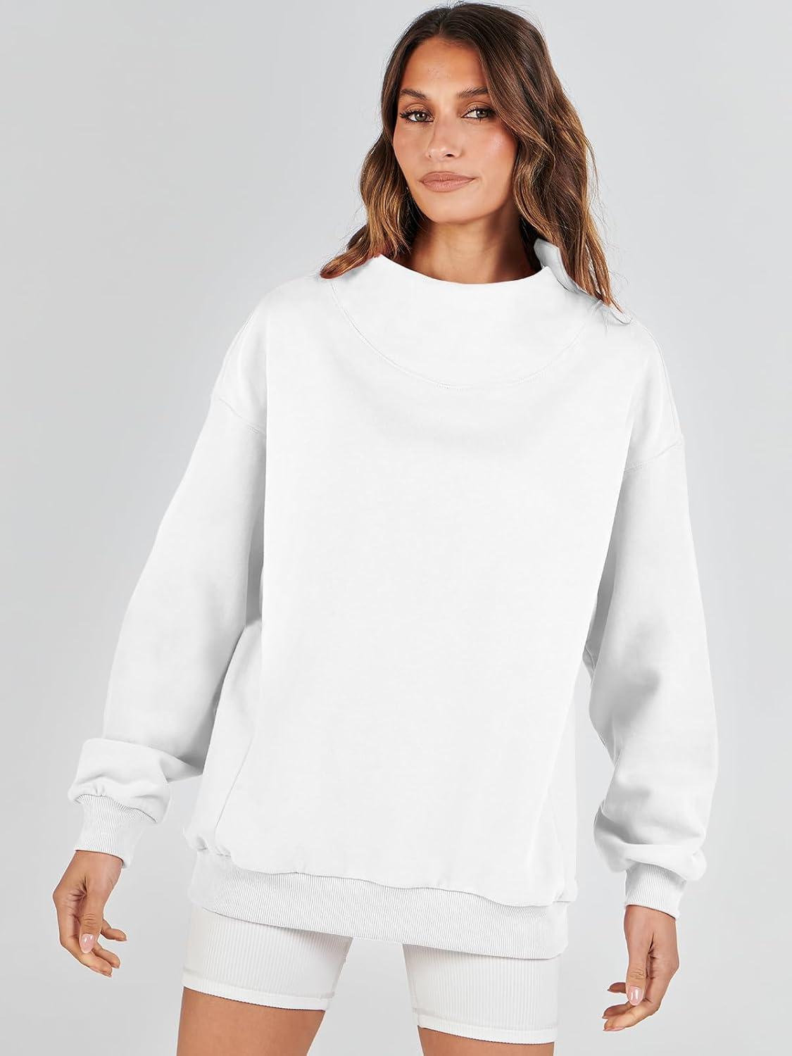 imageANRABESS Womens Oversized Sweatshirts Turtleneck Pullover Long Sleeve Hoodies Tops 2024 Fall Fashion Preppy OutfitsWhite