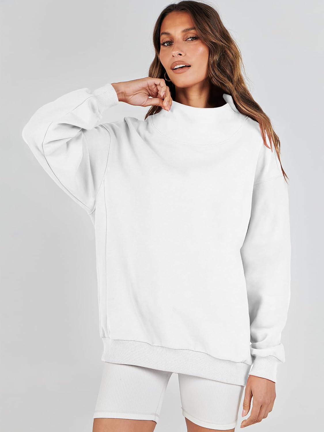 imageANRABESS Womens Oversized Sweatshirts Turtleneck Pullover Long Sleeve Hoodies Tops 2024 Fall Fashion Preppy OutfitsWhite