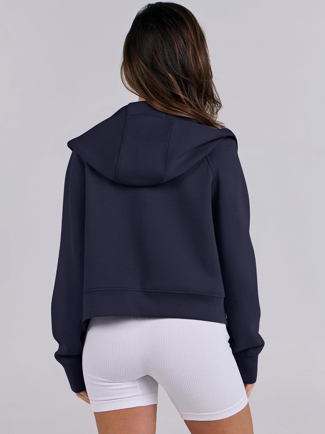 imageANRABESS Womens Zip Up Hoodies Cropped Sweatshirts Fleece Jackets Fall Outfits Casual Hooded Y2k Tops Winter Clothes 2025Navy Blue