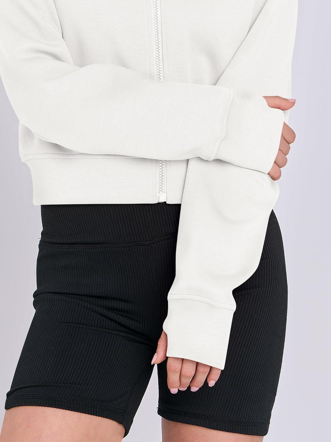imageANRABESS Womens Zip Up Hoodies Cropped Sweatshirts Fleece Jackets Fall Outfits Casual Hooded Y2k Tops Winter Clothes 2025White