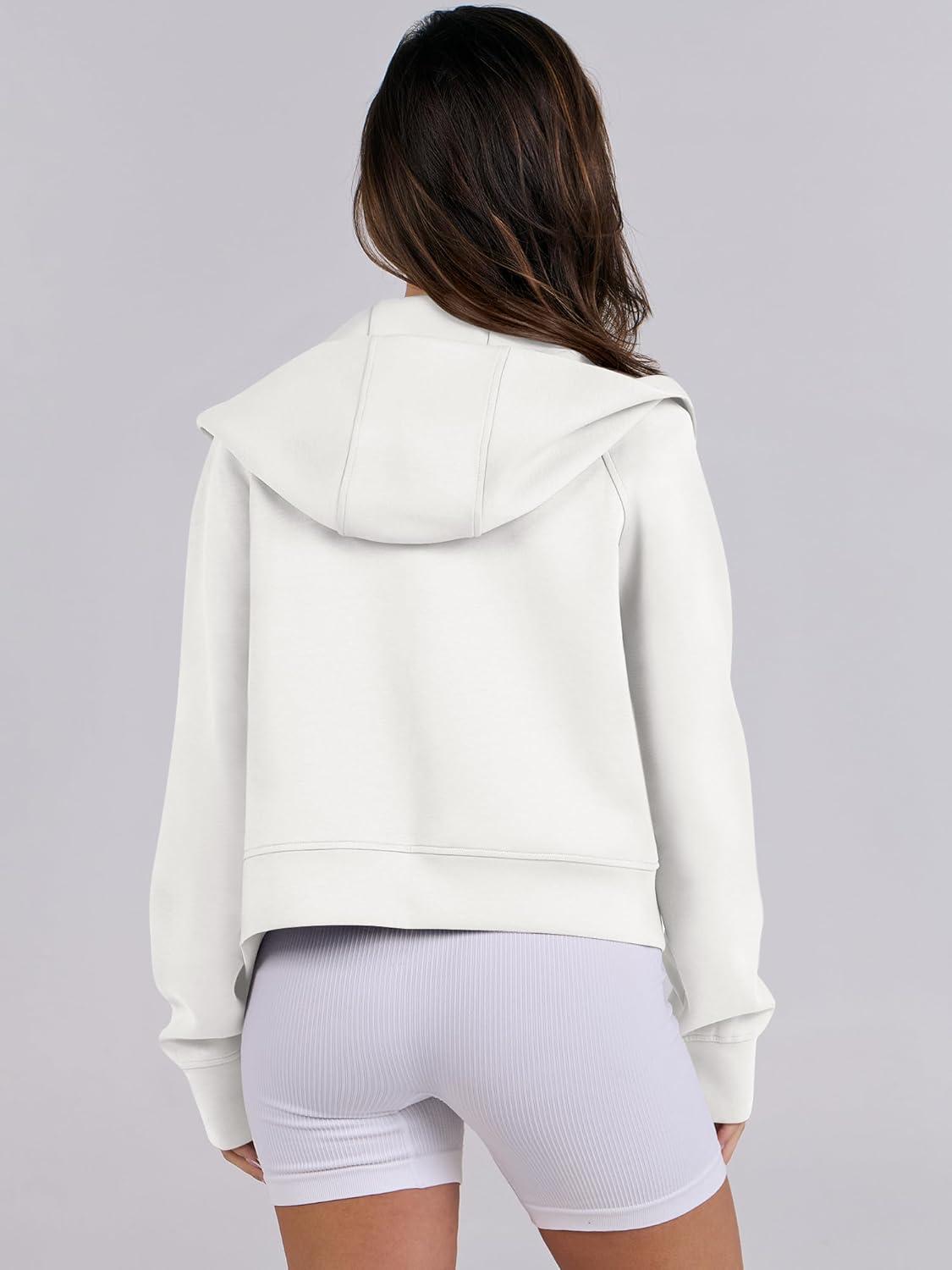 imageANRABESS Womens Zip Up Hoodies Cropped Sweatshirts Fleece Jackets Fall Outfits Casual Hooded Y2k Tops Winter Clothes 2025White