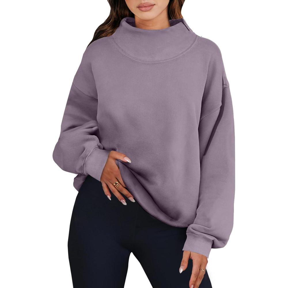 imageANRABESS Womens Oversized Sweatshirts Turtleneck Pullover Long Sleeve Hoodies Tops 2024 Fall Fashion Preppy OutfitsNutmeg