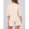imageANRABESS Two Piece Outfits Oversized Top Lounge Shorts Matching Sets 2025 Summer Fashion Sweatsuits Travel Airport ClothesApricot