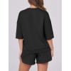imageANRABESS Two Piece Outfits Oversized Top Lounge Shorts Matching Sets 2025 Summer Fashion Sweatsuits Travel Airport ClothesBlack