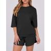imageANRABESS Two Piece Outfits Oversized Top Lounge Shorts Matching Sets 2025 Summer Fashion Sweatsuits Travel Airport ClothesBlack
