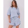 imageANRABESS Two Piece Outfits Oversized Top Lounge Shorts Matching Sets 2025 Summer Fashion Sweatsuits Travel Airport ClothesLight Blue