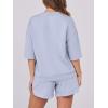 imageANRABESS Two Piece Outfits Oversized Top Lounge Shorts Matching Sets 2025 Summer Fashion Sweatsuits Travel Airport ClothesLight Blue