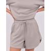 imageANRABESS Two Piece Outfits Oversized Top Lounge Shorts Matching Sets 2025 Summer Fashion Sweatsuits Travel Airport ClothesLight Khaki