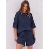 imageANRABESS Two Piece Outfits Oversized Top Lounge Shorts Matching Sets 2025 Summer Fashion Sweatsuits Travel Airport ClothesNavy Blue