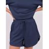 imageANRABESS Two Piece Outfits Oversized Top Lounge Shorts Matching Sets 2025 Summer Fashion Sweatsuits Travel Airport ClothesNavy Blue