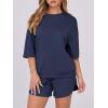 imageANRABESS Two Piece Outfits Oversized Top Lounge Shorts Matching Sets 2025 Summer Fashion Sweatsuits Travel Airport ClothesNavy Blue