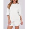 imageANRABESS Two Piece Outfits Oversized Top Lounge Shorts Matching Sets 2025 Summer Fashion Sweatsuits Travel Airport ClothesWhite